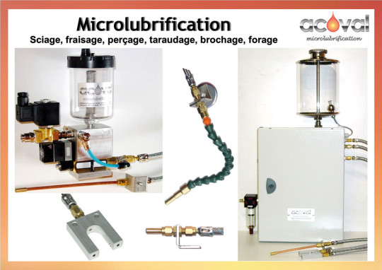 Systèmes de microlubrification pour l'usinage, sciage, fraisage, perçage, taraudage